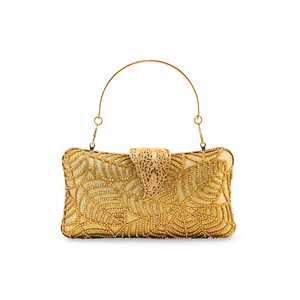 Pochette de soirée dorée pour mariée P15265 - Product Image 3