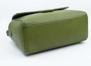 Elegante Bolso Tote de Cuero Genuino Verde, Color Sólido, Cierre de Cremallera, Uso Diario, Estilo para Todas las Temporadas - Product Image 3