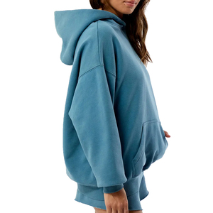 Sudadera con Capucha Extra Grande Personalizada para Mujer, Color Sólido, Hombros Caídos, Algodón, Informal, Proveedor OEM ODM 2026 - Product Image 3