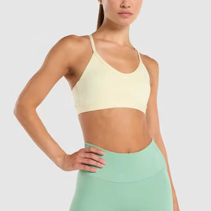 Soutien-gorge léger sans coutures dos nageur col ras du cou respirant bleu marine uni imprimé léopard pour le yoga et les activités sportives - Product Image 6