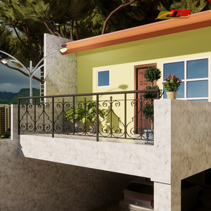 Barandilla de Balcón de Hierro Forjado de Lujo, Balaustrada Decorativa para Exteriores, Barandilla para Arquitectura Moderna - Product Image 3