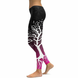 Leggings de cintura alta con estampado de Paisley, pantalones de yoga de punto elástico para mujer, estilo bohemio, ropa deportiva para todas las estaciones - Product Image 3
