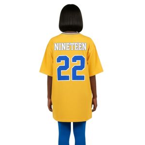 เสื้อยืดฟุตบอลเชนิลล์ไซส์ใหญ่พิเศษลาย Sigma Gamma Rho สีทอง สำหรับทุกเพศ เสื้อผ้าชมรมกรีก สไตล์กีฬาพรีเมียมลำลอง - Product Image 2