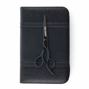 Ciseaux de coupe classiques légers en acier inoxydable noir mat de haute qualité pour usage professionnel en salon de coiffure - Product Image 1