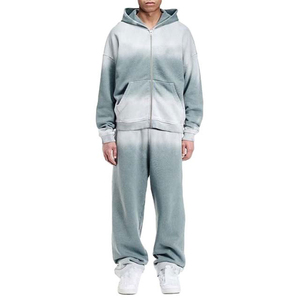 Chándal de invierno cálido de forro polar con lavado ácido, estilo urbano, cómodo, duradero y de calidad, venta al por mayor - Product Image 4