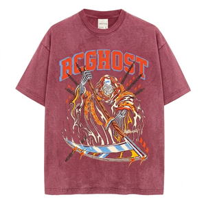 Camiseta Gráfica de Algodón Vintage de Alta Calidad, Estilo Oversize, Hombros Caídos, Casual, Streetwear para Hombre - Product Image 1