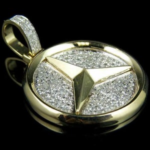 Collier pendentif logo de voiture en acier inoxydable plaqué or 18 carats, serti de moissanite et zircon, bijoux hip-hop unisexe - Product Image 2