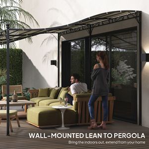 Pergola da Esterno 3x6m Bianco Crema con Tettoia in Metallo e Fori di Drenaggio per Villa, Cortile, Parco, Giardino - Product Image 6