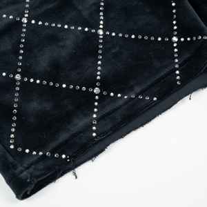 Men Casual Eco Friendly Velour Custom Crystal Breathable Anti Wrinkle Street Wear Rhinestone <b>Velvet</b> <b>Shorts</b> - Product Image 3
