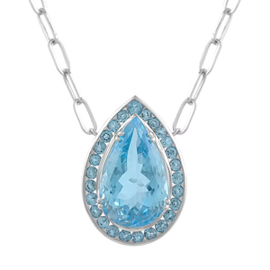 Colgante de Topacio Azul en Plata de Ley 92.5 KLSP-50582 - Product Image 1