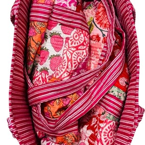 Bolso Tote de Algodón Estilo Bohemio con Bordado Floral, Diseño Abierto, para Compras, Estilo para Todas las Temporadas - Product Image 5