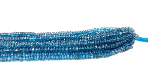 Cuentas facetadas de topacio azul de Londres AAA+ de 4 mm, cuentas de topacio recubiertas de 13 pulgadas, cuentas de topacio azul de Londres - Product Image 2