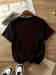 T-shirt en coton pour femme, coupe classique, léger, respirant, séchage rapide, uni, tricoté, été, décontracté - Product Image 4