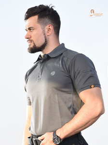Nouvelle Chemise d'été pour Homme à Bouton Unique, Couleur Unie, Tissu Tricoté, Séchage Rapide, Manches Courtes, Design Sportif et Tactique - Product Image 2