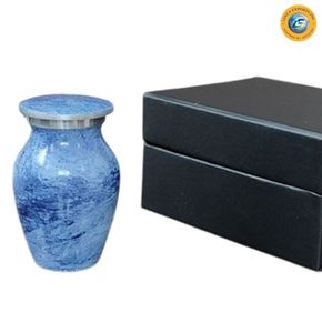 Mini Urna Funeraria de Aluminio Azul Mármol, Estilo Americano, Ecológica, para Cenizas Humanas, con Caja de Regalo - Product Image 5