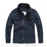 Blouson en jean imperméable à col montant pour homme, motif vintage, collection hiver 2023, style moto, mode extérieure personnalisée