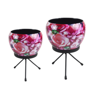 Maceta Decorativa con Estampado Colorido para Plantas Verdes, Macetas Modernas de Metal para Decoración del Hogar, Macetero de Diseño para Piso - Product Image 5