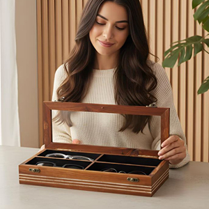 Caja de Madera de Lujo para Relojes, Estuche de Exhibición para Hombres y Mujeres, Organizador de Almacenamiento de Relojes de Madera Premium con Tapa de Vidrio de AYAANS - Product Image 5