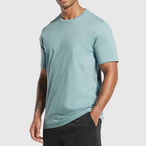 Camiseta de Manga Corta para Hombre, Cuello Redondo, Color Azul Marino, Corte Regular, Estilo Jersey Informal Estampado, 100% Algodón Transpirable, 220g - Product Image 1