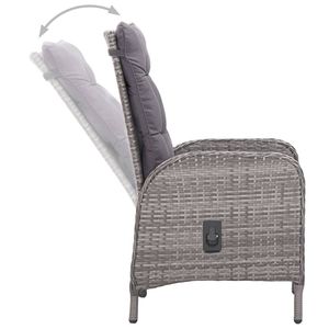 Conjunto de Bistro de Ratán Sintético Gris con Fundas Extraíbles Estándar, Muebles de Patio - Product Image 6