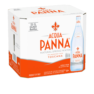 Proveedor mayorista de agua natural de manantial Acqua Panna en presentaciones de 750ml/500ml/330ml a precios de descuento. - Product Image 1