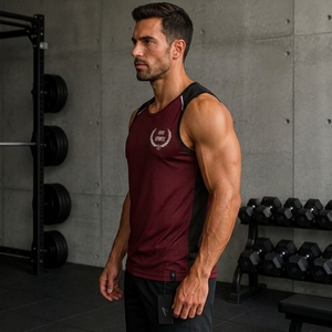 Men <b>Sports</b> <b>Tank</b> <b>Top</b> Lightweight Performance Fabric Moisture Wicking Quick Dry Construction Sleeveless Athletic Fit Training Wear - Product Image 6