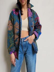 Women's Cotton Quilted Kantha Coat Handmade Indian Block Print <b>Reversible</b> <b>Jacket</b> Bohemian Fashion Wholesale Private Label - Product Image 4