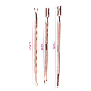 Kit de Herramientas de Manicura DIY de Acero Inoxidable ANAAIF: Empujador de Cutículas, Cortaúñas, Tijeras, Pinzas y Extractor de Cutículas Desechables en Oro Rosa - Product Image 3