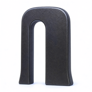 Sculpture en métal coulé, arche monolithe, aluminium massif, oxydé noir, abstrait, moderne, décoration d'intérieur, fait main, 32 cm - Product Image 2
