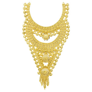 Joyería al por Mayor, Juego de Collares de Novia Chapados en Oro de 14K, 18K y 24K, Joyería Turca, Diseño Floral Tradicional, Juego de Joyería Largo - Product Image 3