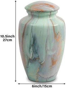 Imperial Adult Aluminum Memorial Funeral Urn Cremation <b>Ash</b> Storage <b>Keepsake</b> Featuring Refined Decorative Exterior Finish - Product Image 2