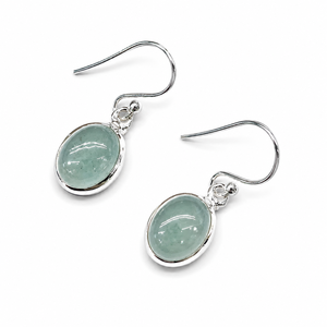 Boucles d'oreilles pendantes en argent 925 faites à la main pour femmes, forme ovale, pierre naturelle, prix de gros - Product Image 4