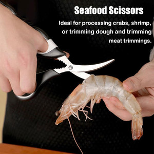 Ciseaux de cuisine multifonctionnels pour poisson, légumes et usage domestique, super tranchants, argentés, avec vis réglable - Product Image 5