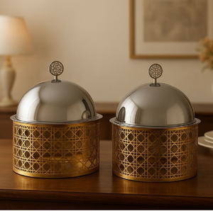 Sleek Brushed Brass Metal Pantry Food Canisters Moisture-proof Design Freshness Preservation Flip Top Lids Minimalist <b>Etched</b> - Product Image 3