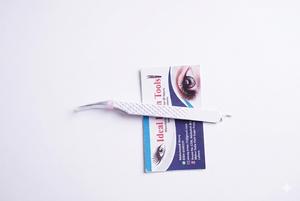 Pinzas de fibra de acero inoxidable blancas personalizadas para extensión de pestañas, pinzas de microfibra puntiagudas para pestañas con etiqueta privada - Product Image 3