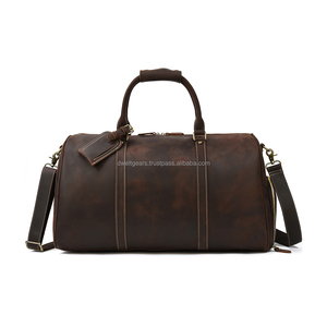 Bolsa de Viaje de Gran Capacidad, de Cuero Genuino, con Cierre, Impermeable, Plegable, para Gimnasio y Deportes, con Compartimento para Zapatos, Logotipo Personalizado, OEM, ODM - Product Image 3