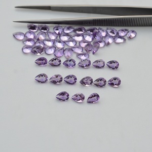 5x8mm naturel brésil améthyste poire forme pierre prix de gros améthyste à facettes pierre précieuse polie en vrac du fournisseur indien - Product Image 1