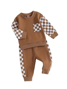 Customized Brand Baby Casual Print Color-Block Zip-Up Hooded Long Sleeve Jersey Sweatshirt Joggers 100% Cotton Worsted Fabric - Product Image 2
