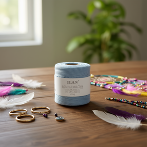 Cordón de Algodón Ilan, 4mm, Azul Claro, 250g, para Hacer Atrapasueños - Product Image 2