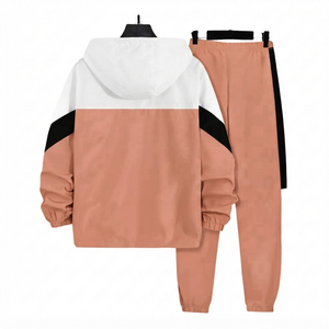 Servicio de personalización: Conjunto deportivo Peach Tracksuit con estampado por transferencia térmica, ropa deportiva informal de dos piezas, conjunto deportivo personalizado para hombre - Product Image 2