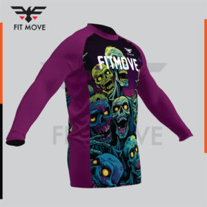 เสื้อแรชการ์ดแขนยาวสำหรับผู้ชาย พิมพ์ลายด้วยเทคนิค Heat-Transfer แห้งเร็ว ผลิตจากโพลีเอสเตอร์ เหมาะสำหรับเล่นกีฬา ทรงพอดีตัวสำหรับผู้ใหญ่ ป้องกันรังสียูวี UPF50 ด้านหน้า - Product Image 4
