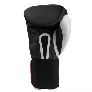 Gants de boxe en cuir noir et blanc, à doigts entiers, avec fermeture à lacets au poignet, respirants, imperméables, personnalisables pour l'entraînement des adultes - Product Image 4