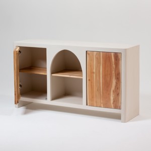 Buffet en bois arqué à 2 portes Vandana Arista Vertex pour des intérieurs et extérieurs modernes et élégants - Product Image 2