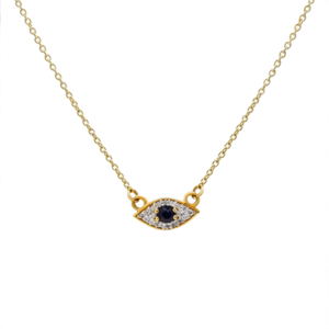 14K Gold Plated Sapphire Evil Eye Pendant Necklace-Fine Charm Jewelry Gift - Product Image 3