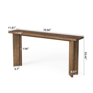 Mesa de Sofá de Madera Maciza, Consola Principal, Mesa de Entrada, Vestíbulo - Product Image 6
