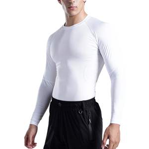 Camiseta Deportiva de Compresión de Algodón Sólido Personalizada para Hombre, Manga Corta, Secado Rápido, Transpirable, para Gimnasio, Entrenamiento, Running, Fitness, OEM - Product Image 1
