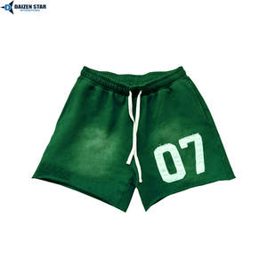 Shorts mi-longs en molleton de coton personnalisés pour hommes, couleur unie, séchage rapide, respirants, écologiques, avec cordon de serrage, broderie, décontractés, marque privée - Product Image 6
