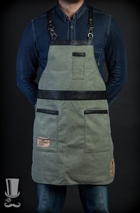 Tablier de barista professionnel en toile avec logo personnalisé, sangle en cuir réglable, uniforme pour employé de café, serveur de comptoir de café, fonctionnel - Product Image 3