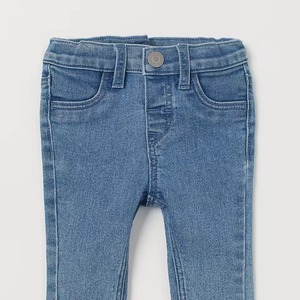 Jean en denim décontracté pour filles, coupe droite, avec nœuds en élasthanne, fermeture boutonnée, délavage à la pierre, design léger et durable, Bangladesh - Product Image 1