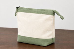 Navy Blue Canvas Light Weight Waterproof Eco-Friendly Small Cosmetic Bag Zipper <b>Makeup</b> Pouch Two Tone for <b>Case</b> Travel - Product Image 4